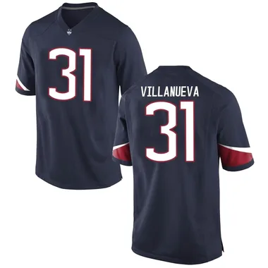 Men's Game Kalen Villanueva UConn Huskies Football College Jersey - Navy